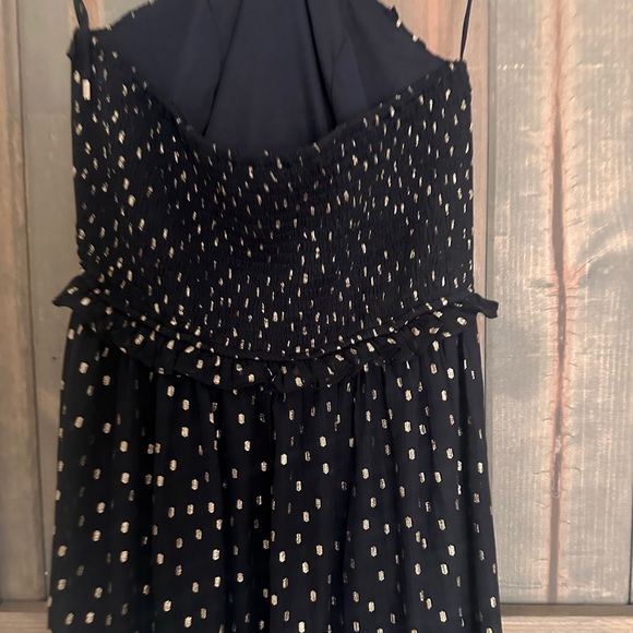 VICI dolls NEVER WORN NWOT REMARKABLE METALLIC DETAILED HALTER MIDI DRESS - NAVY - Picture 6 of 11